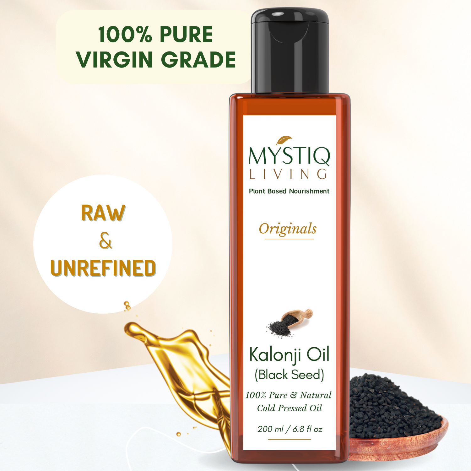 Buy Mystiq Living Originals - Kalonji Oil (Black seed )-(200 ml) - Purplle