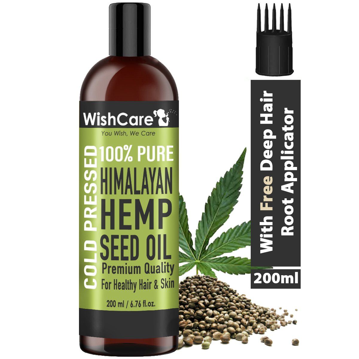 Buy WishCare® Pure & Cold Pressed Himalayan Hemp Seed Oil (200 ml) - For Healthy Hair & Skin - Purplle