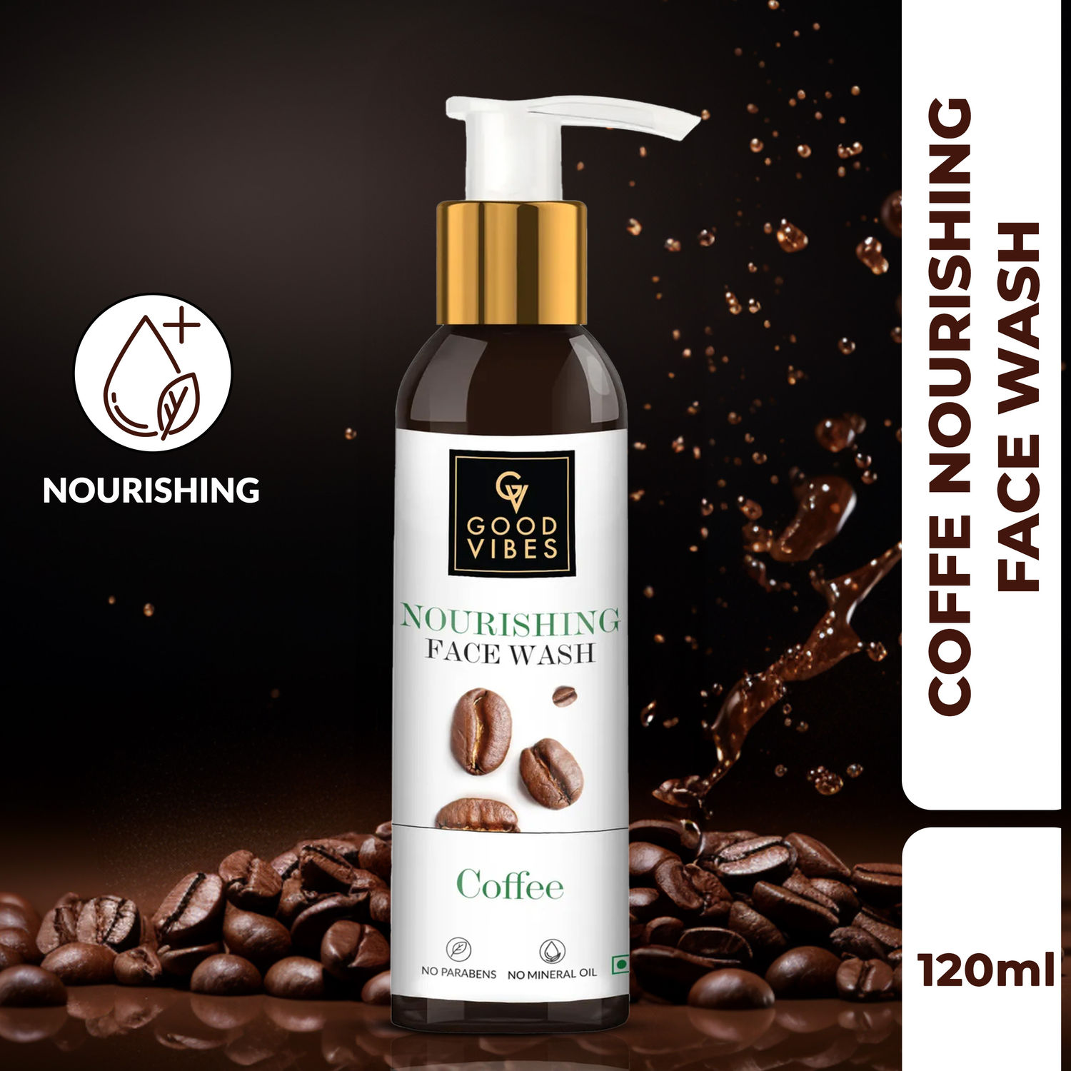 Buy Good Vibes Coffee Nourishing Face Wash | Anti-Acne, Detoxifies | With Argan Oil | No Parabens, No Mineral Oil, No Animal Testing (120 ml) - Purplle