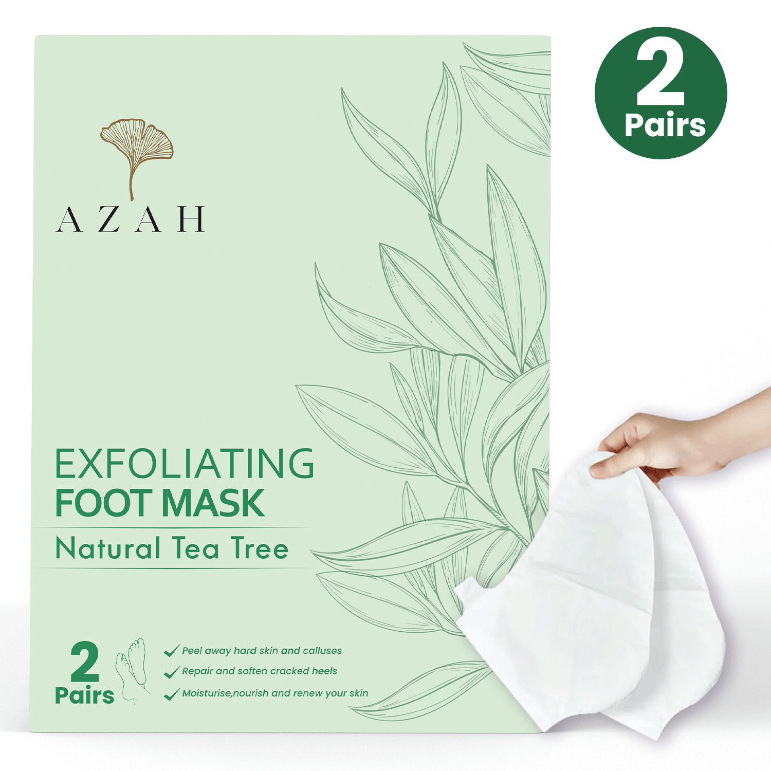 Buy Azah Exfoliating Foot Mask | Peeling Mask for Cracked Feet | Pack of 2 | Natural Tea Tree - Purplle