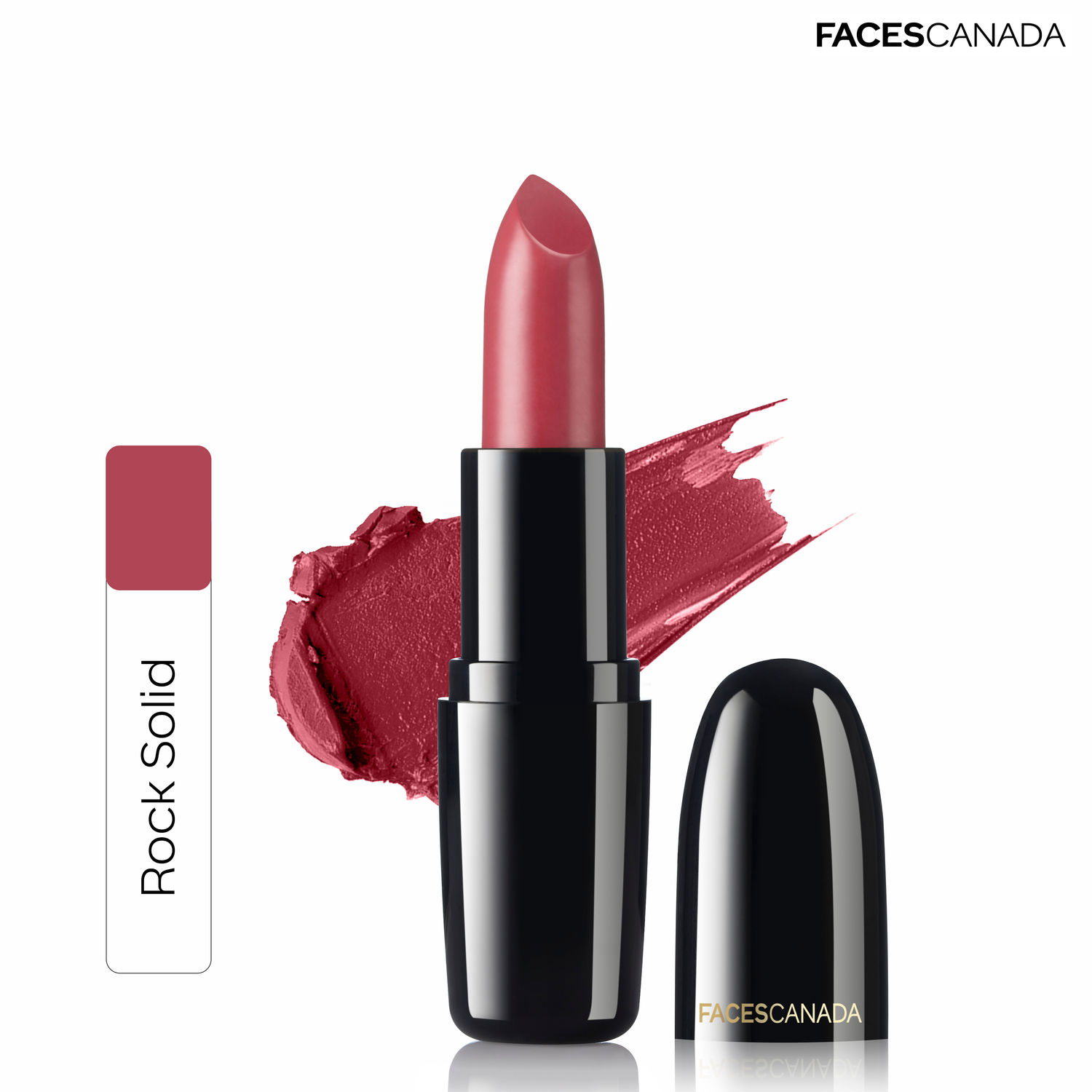 Buy FACES CANADA Weightless Creme Finish Lipstick - Rock Solid, 4g | Creamy Finish | Smooth Texture | Long Lasting Rich Color | Hydrated Lips | Vitamin E, Jojoba Oil, Shea Butter, Almond Oil - Purplle