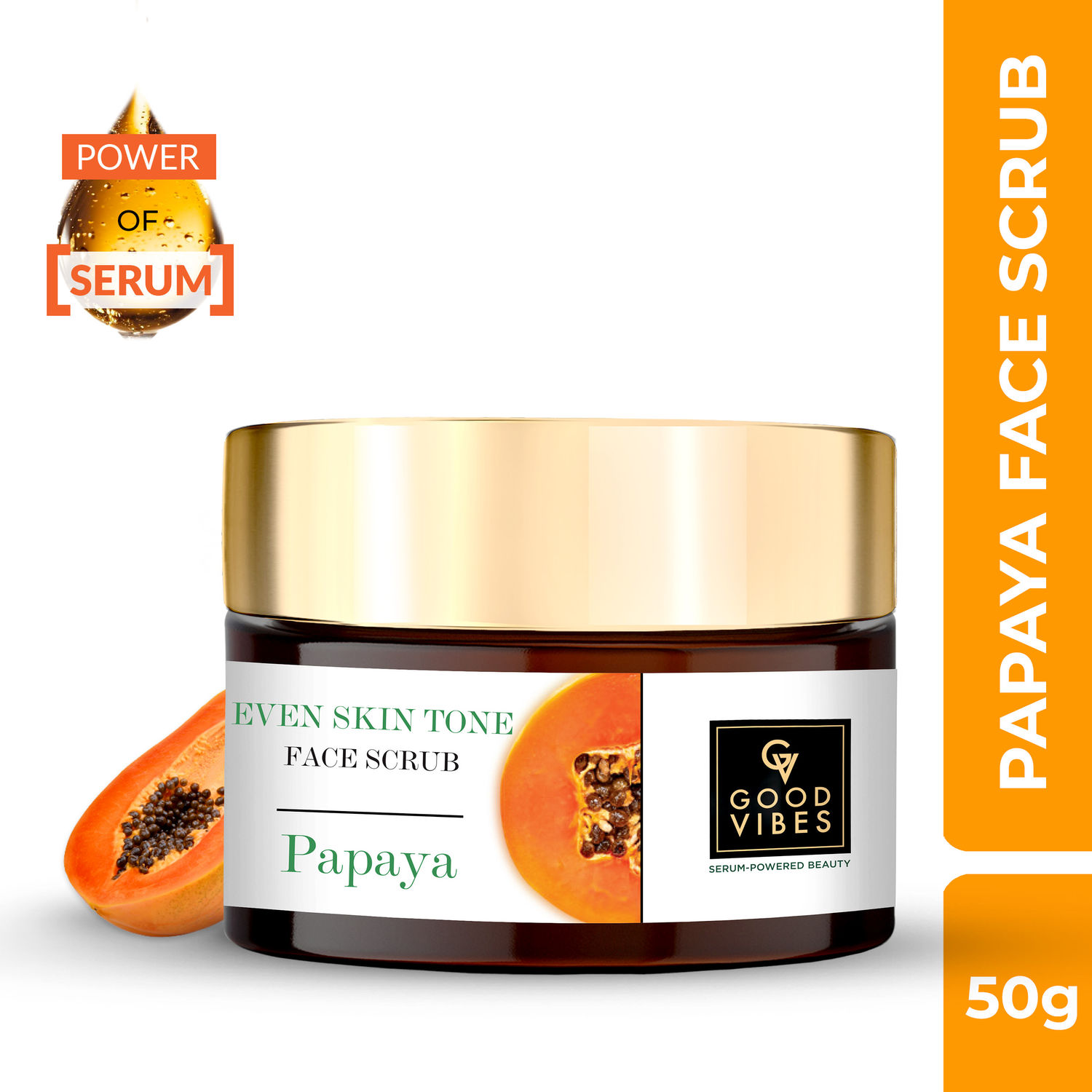 Buy Good Vibes Papaya Even Skin Tone Face Scrub 50g - Purplle