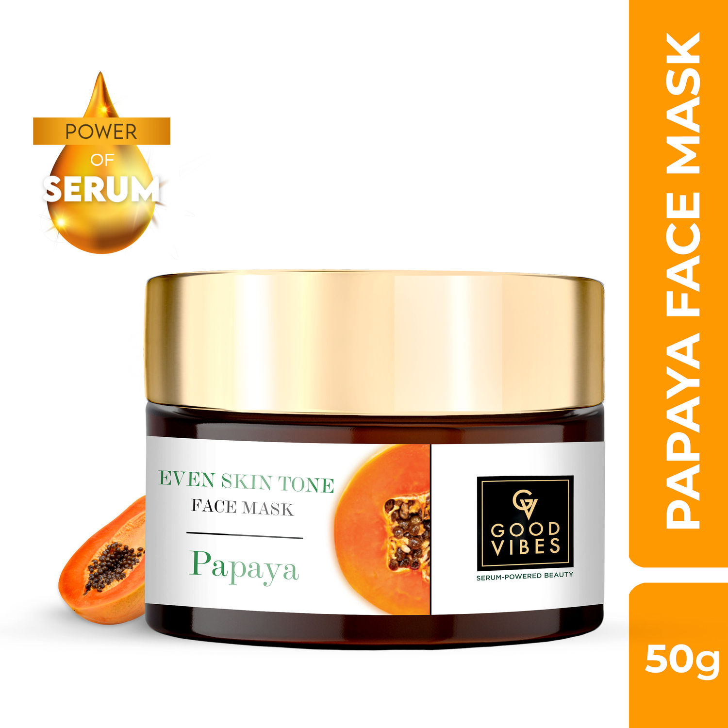 Buy Good Vibes Papaya Even Skin Tone Face Mask 50g - Purplle