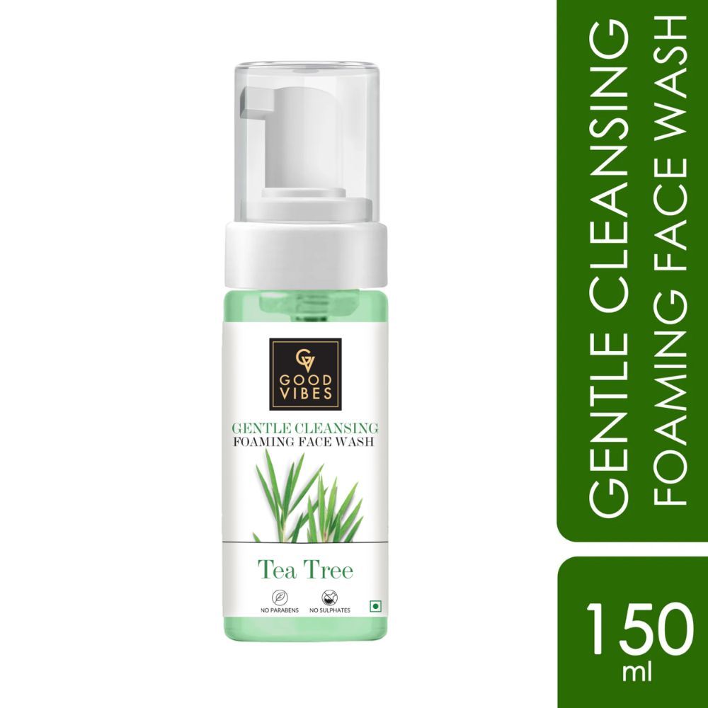 Buy Good Vibes Gentle Cleansing Foaming Face Wash Tea Tree (150 ml) - Purplle