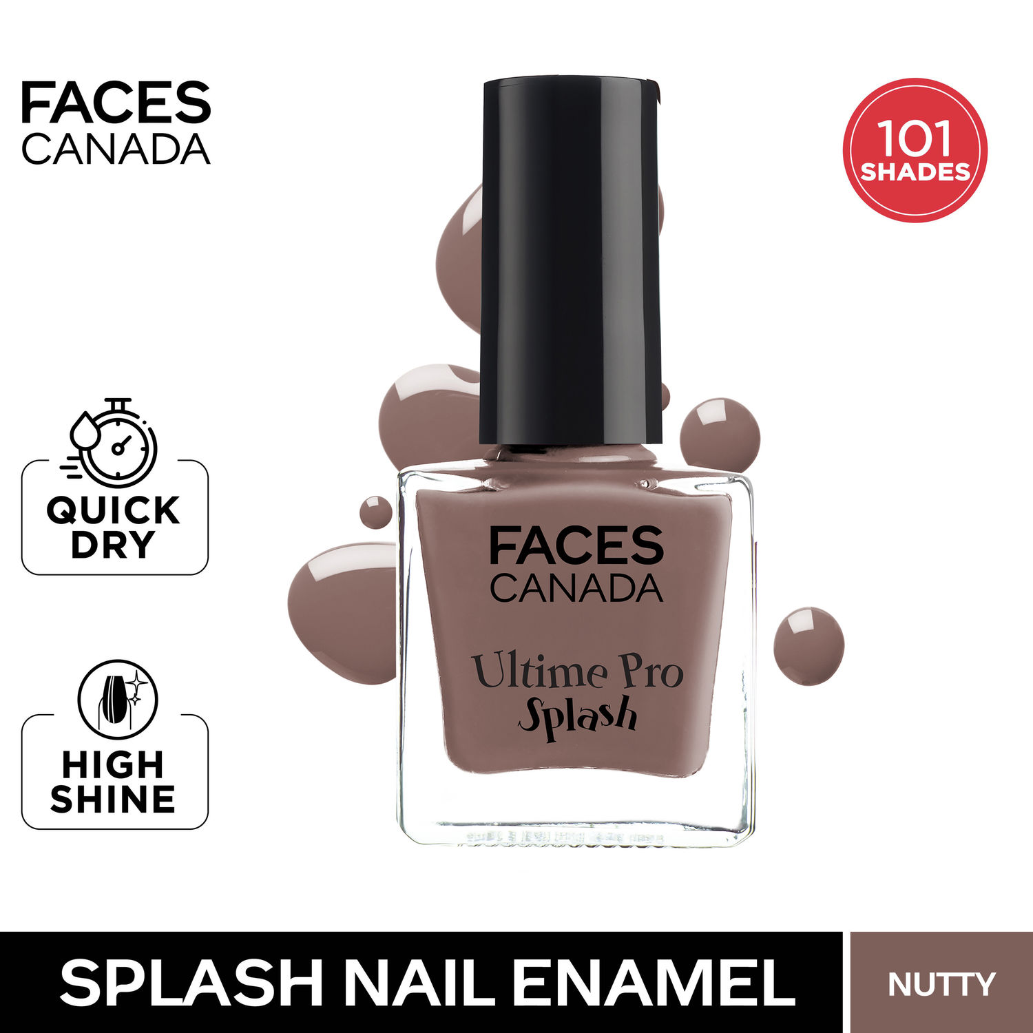 Buy FACES CANADA Ultime Pro Splash Nail Enamel - Nutty 32 (8ml) | Quick Drying | Glossy Finish | Long Lasting | No Chip Formula | High Shine Nail Polish For Women | No Harmful Chemicals - Purplle