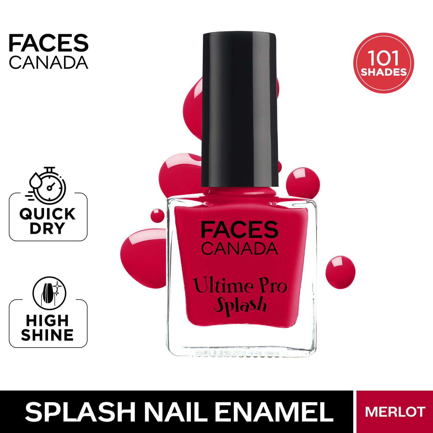 Buy FACES CANADA Ultime Pro Splash Nail Enamel - Merlot 137 (8ml) | Quick Drying | Glossy Finish | Long Lasting | No Chip Formula | High Shine Nail Polish For Women | No Harmful Chemicals - Purplle