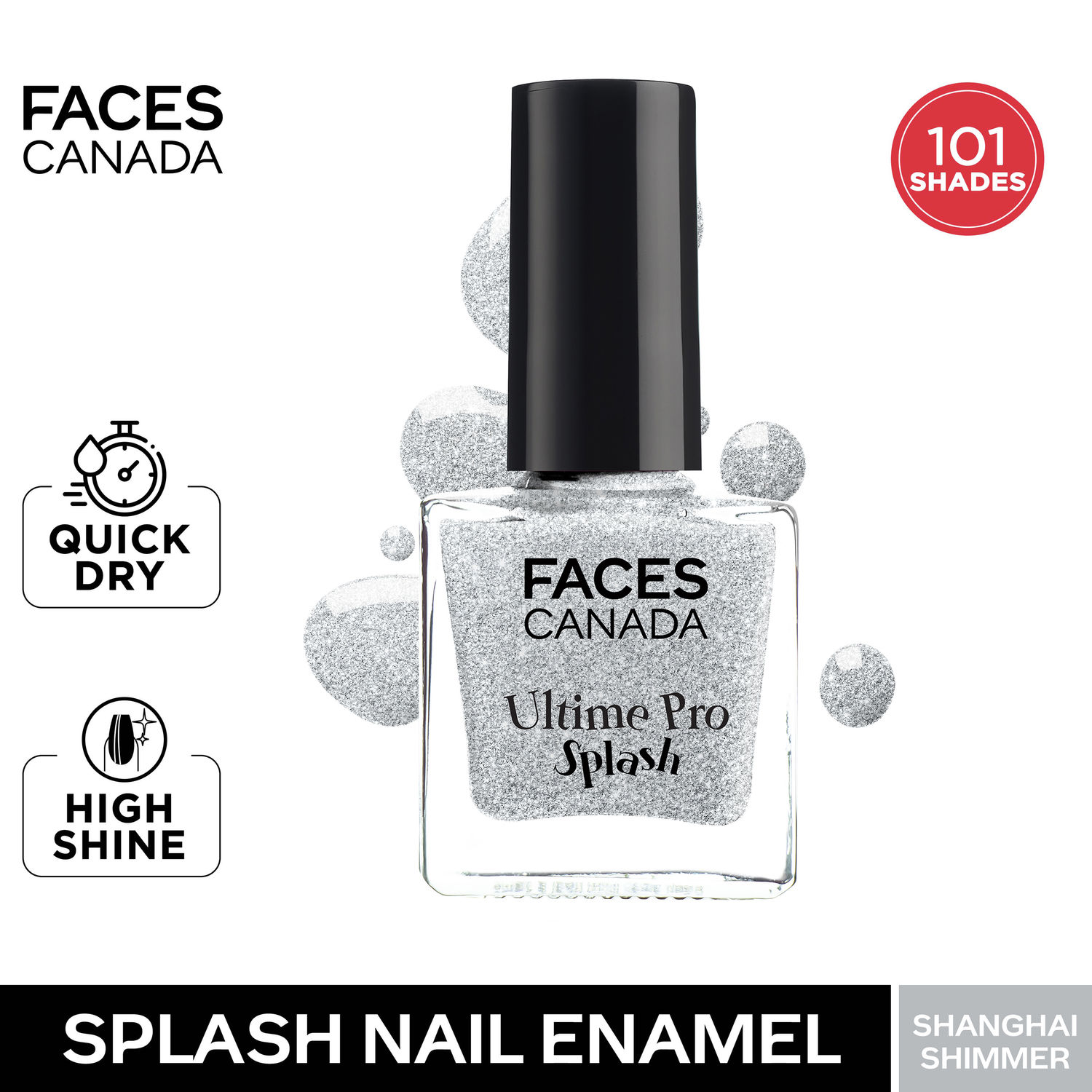 Buy FACES CANADA Ultime Pro Splash Nail Enamel - Shanghai Shimmer 23 (8ml) | Quick Drying | Glossy Finish | Long Lasting | No Chip Formula | High Shine Nail Polish For Women | No Harmful Chemicals - Purplle