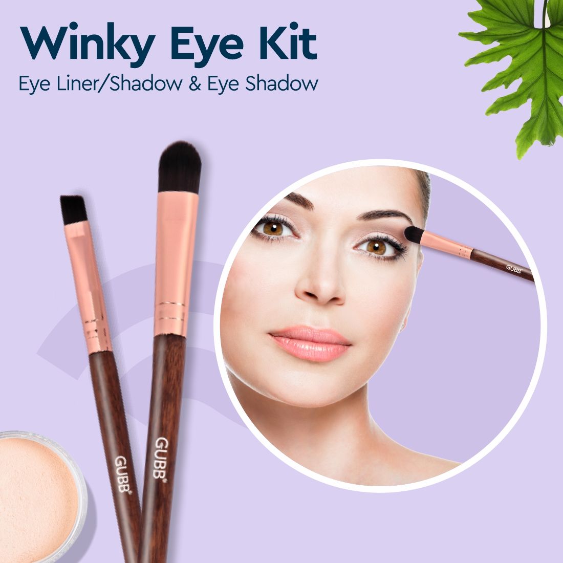 Buy GUBB Winky Eye Kit Set Of 2 Eye Makeup Brushes (Eyeliner Brush & Eyeshadow Brush) - Purplle