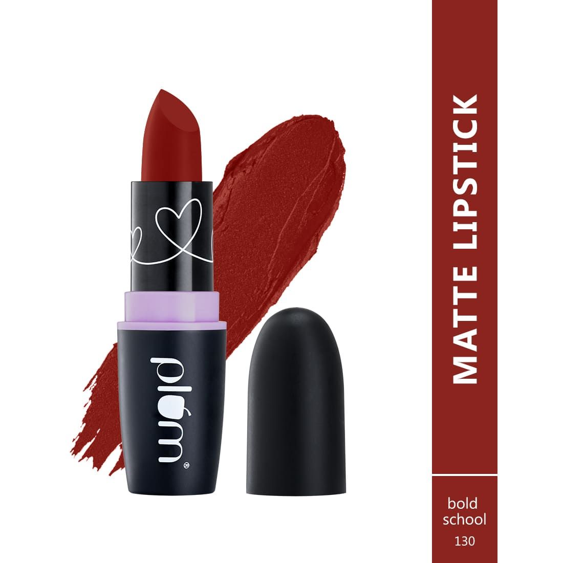 Buy Plum Matterrific Lipstick | Highly Pigmented | Nourishing & Non-Drying |Bold School - 130 (Maroon) - Purplle