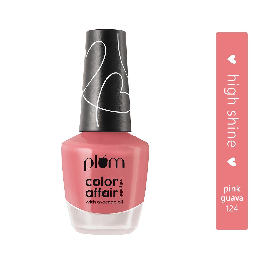 Buy Plum Color Affair Nail Polish - Pink Guava - 124 | 7-Free Formula | High Shine & Plump Finish | 100% Vegan & Cruelty Free - Purplle