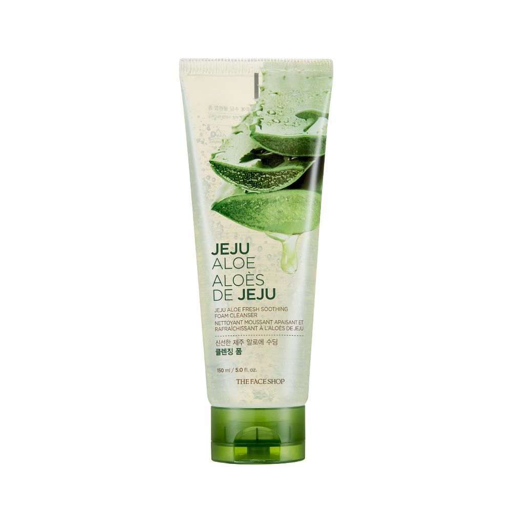 Buy The Face Shop Jeju Aloe Fresh Soothing Foam Cleanser | Gel to Foam cleanser for Skin,Body and Face | Hydrating & cooling cleanser, 150ml - Purplle