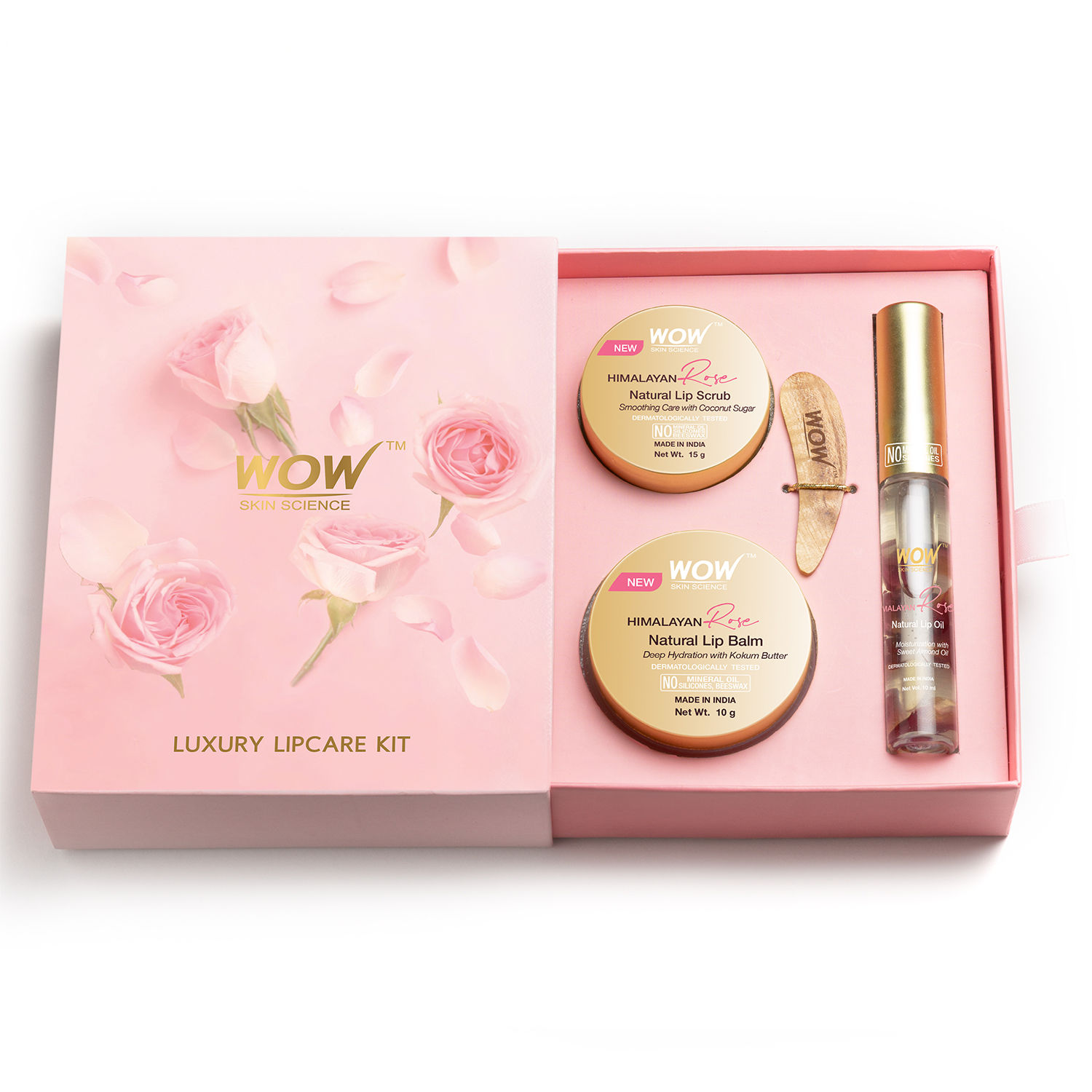 Buy WOW Skin Science Luxury Lip Care Kit for Dry, Rough, Chapped Lips with Goodness of 100% Natural Himalayan Pure Rose Oil - Lip Smoothing and Softening Nourishment 10 gm+10ml - Purplle