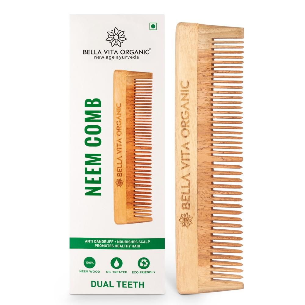 Buy Bella Vita Organic Dual Teeth Wooden Neem Comb(1 Pc) - Purplle