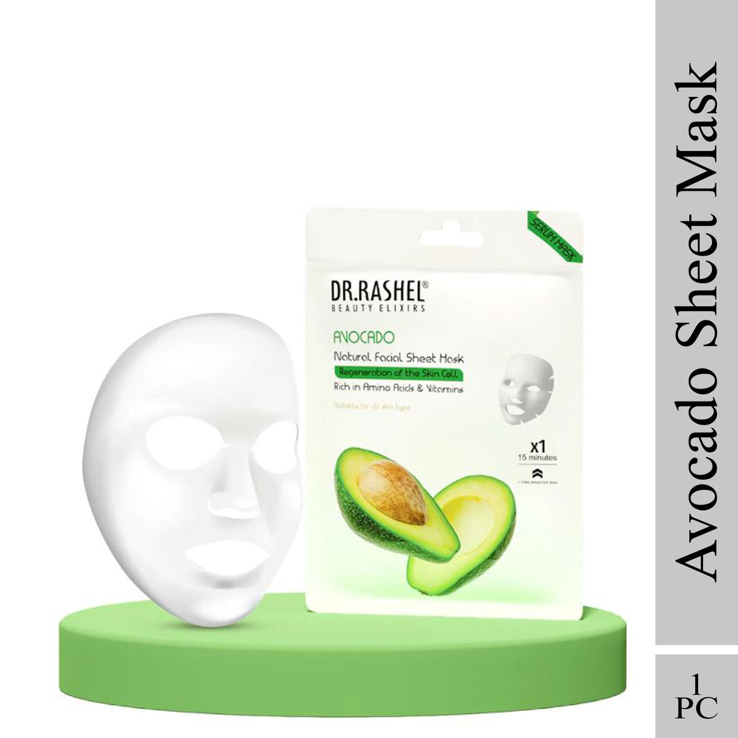 Buy Dr.Rashel Avacado Natural Facial Sheet Mask Suitable For All Skin Type - Purplle