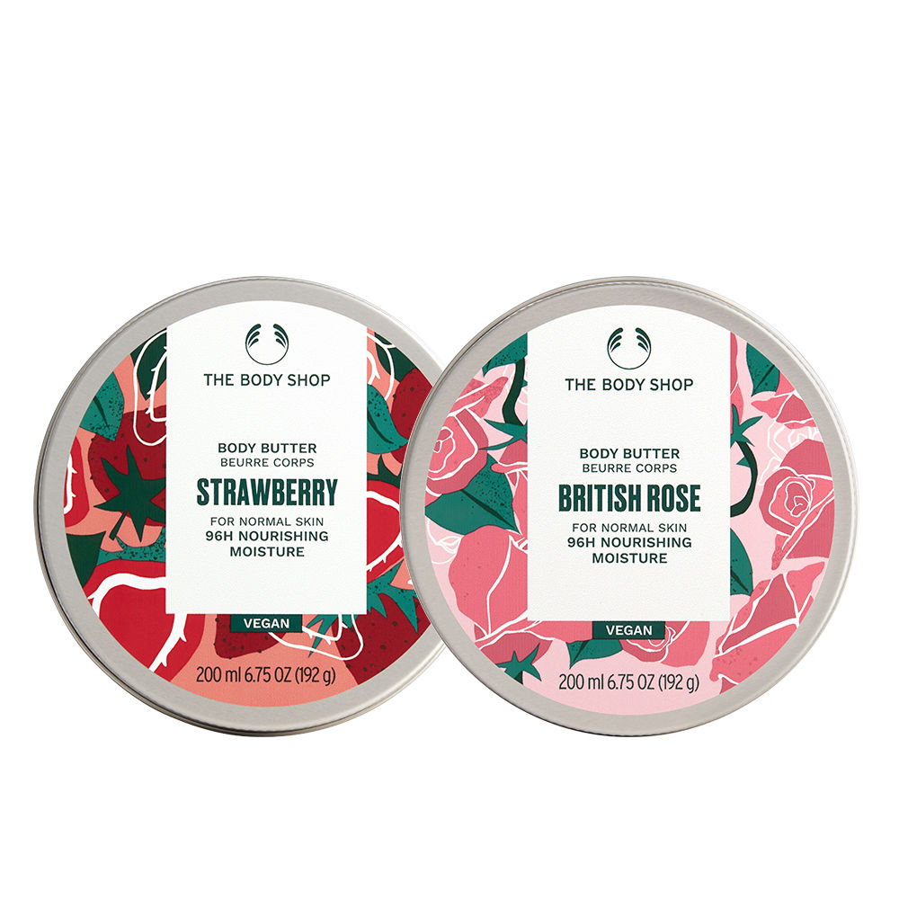 Buy The Body Shop Body Butter Combo | Strawberry and British Rose (200 ml x 2) - Purplle
