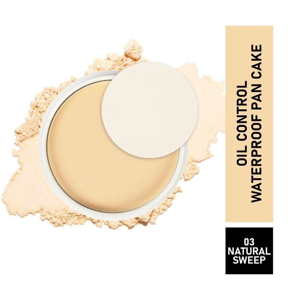 Buy Matt look Oil control Waterproof Pan Cake, Face Makeup, Natural Sweep (15gm) - Purplle