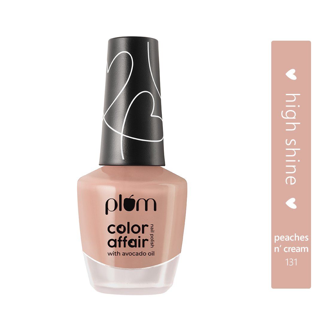 Buy Plum Color Affair Nail Polish - Peaches na€™ Cream - 131 | 7-Free Formula | High Shine & Plump Finish | 100% Vegan & Cruelty Free - Purplle