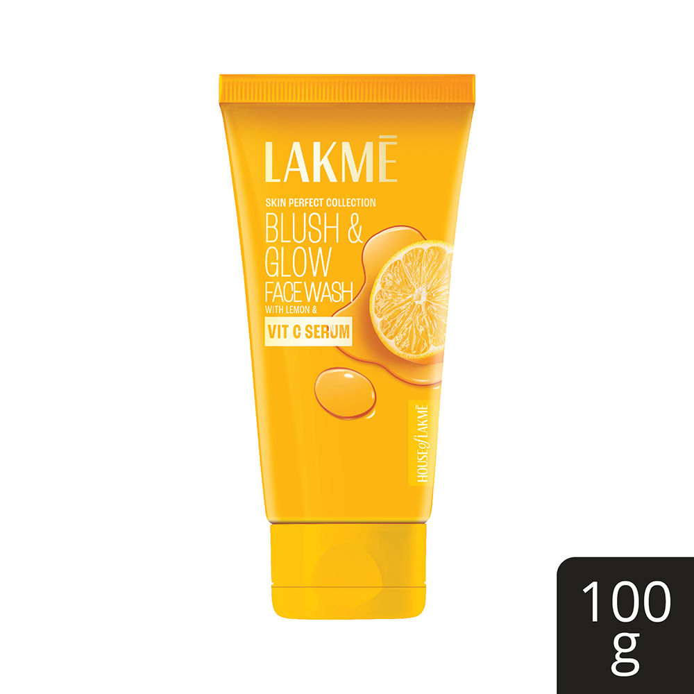 Buy Lakme Blush & Glow Lemon brightening  Face Wash with vitamin c serum , 100 g - Purplle