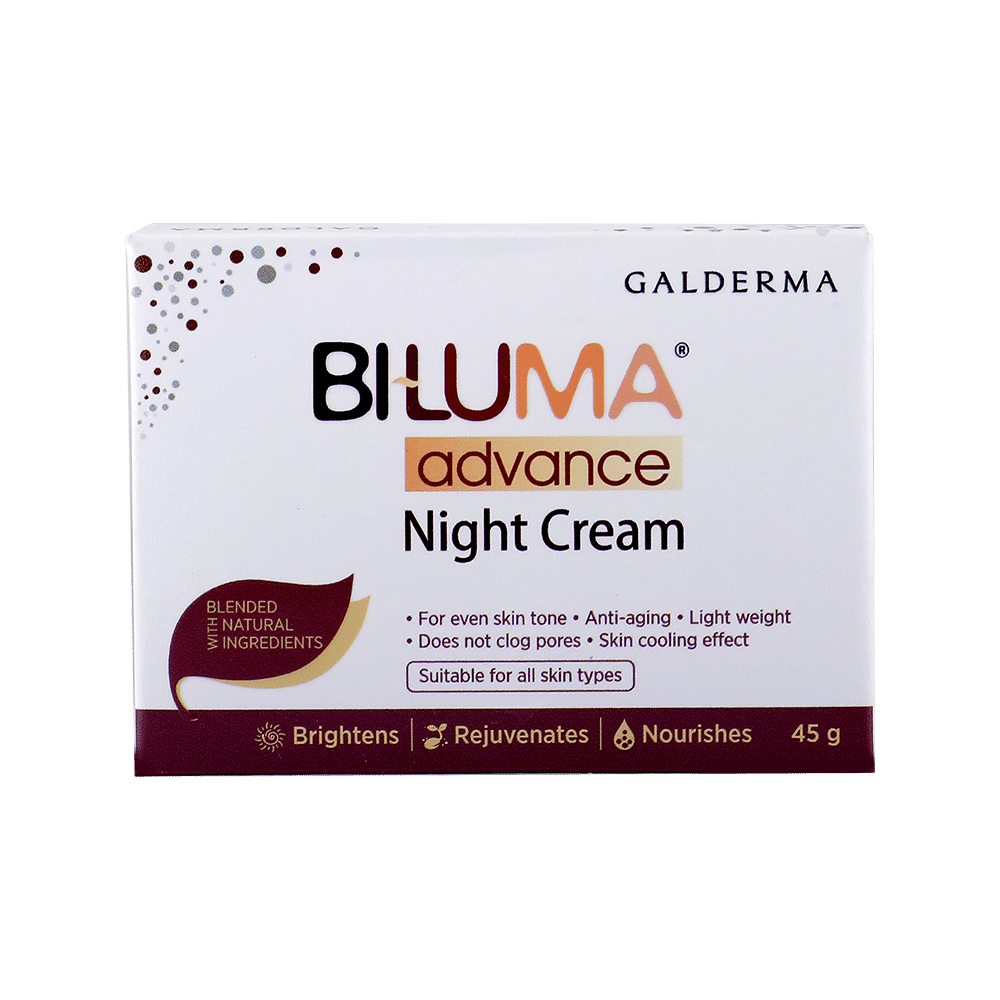 Buy Biluma Advance Skin brightening Night cream with Vitamin C and hyluronic acid for even skin tone, dark spots and wrinkles - 45 gm - Purplle