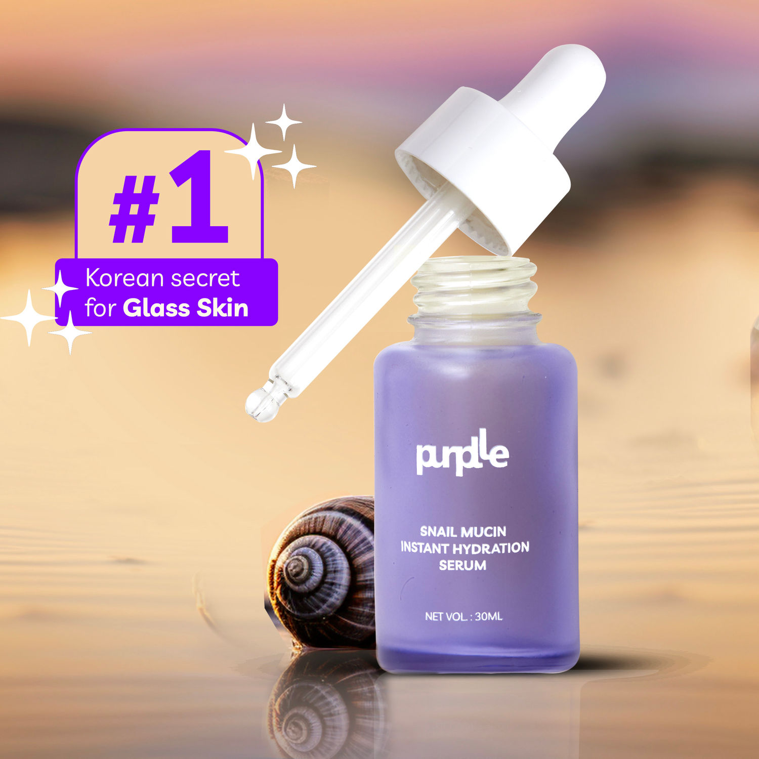 Buy Purplle Snail Mucin Instant Hydration Serum | All Skin Types | Anti-acne | Non-Sticky | Anti-aging | Collagen Production | Reduces Wrinkles | Glass Skin | Lightweight (30 ml) - Purplle