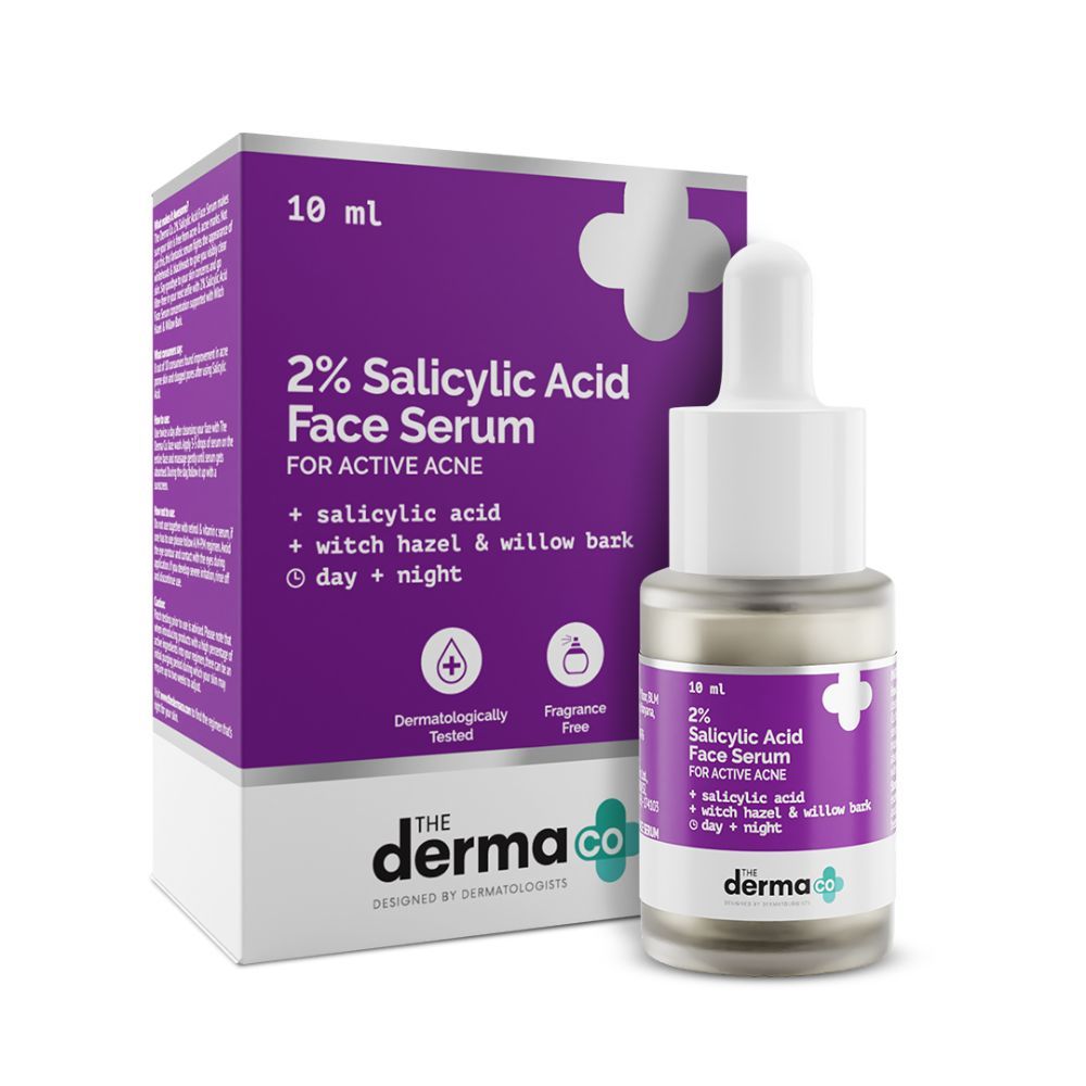 Buy The Derma Co. 2% Salicylic Acid Face Serum with Witch Hazel & Willow Bark For Active Acne - 10 ml - Purplle
