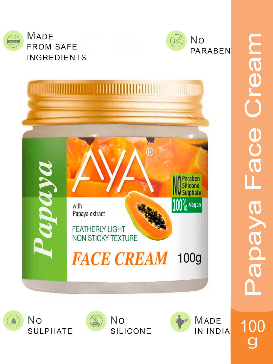 Buy AYA Papaya Face Cream, 100 g | No Paraben, No Silicone, No Sulphate - Purplle