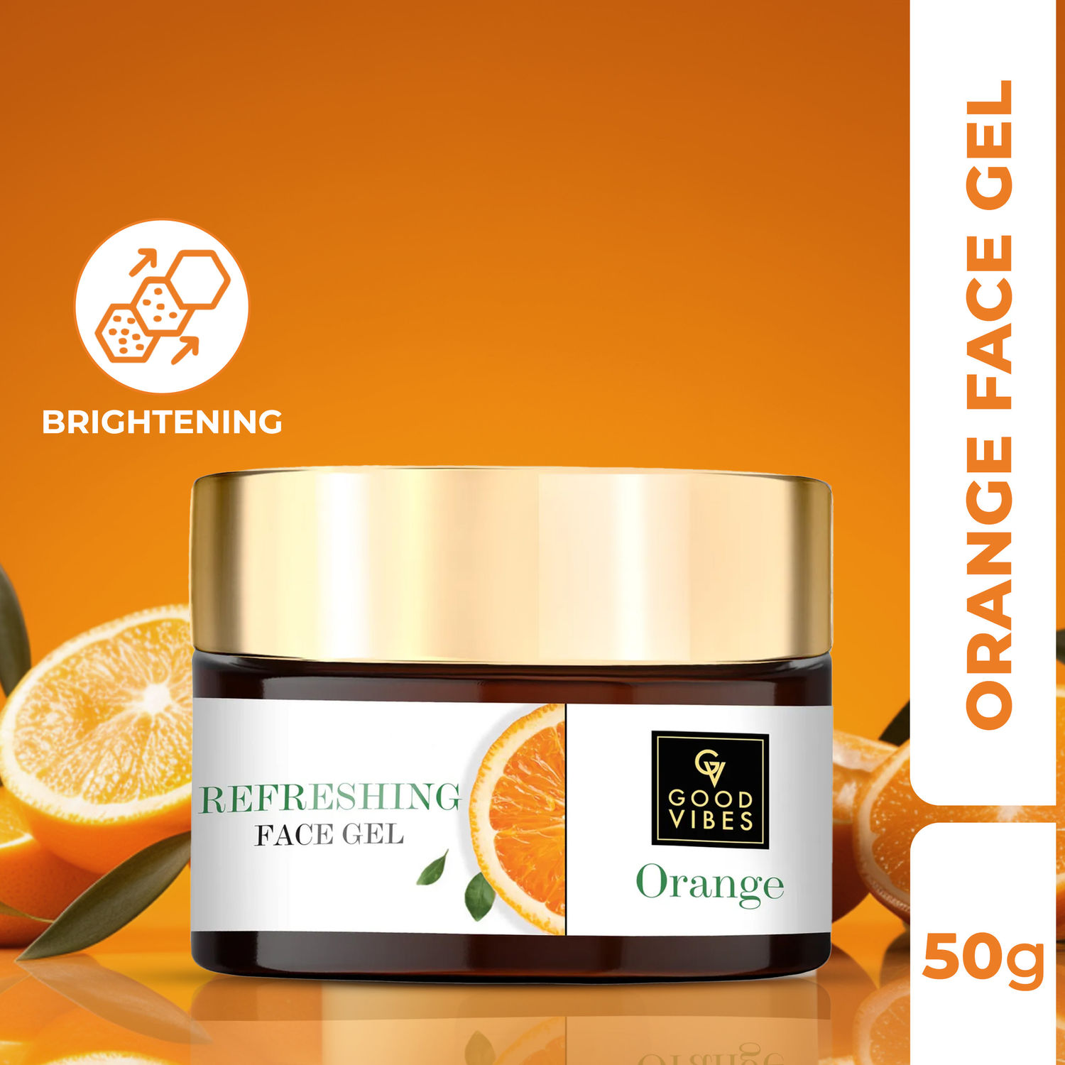 Buy Good Vibes Orange Refreshing Face Gel | Anti-Ageing, Hydrating | With Papaya | No Parabens, No Sulphates, No Mineral Oil, No Animal Testing (50 g) - Purplle