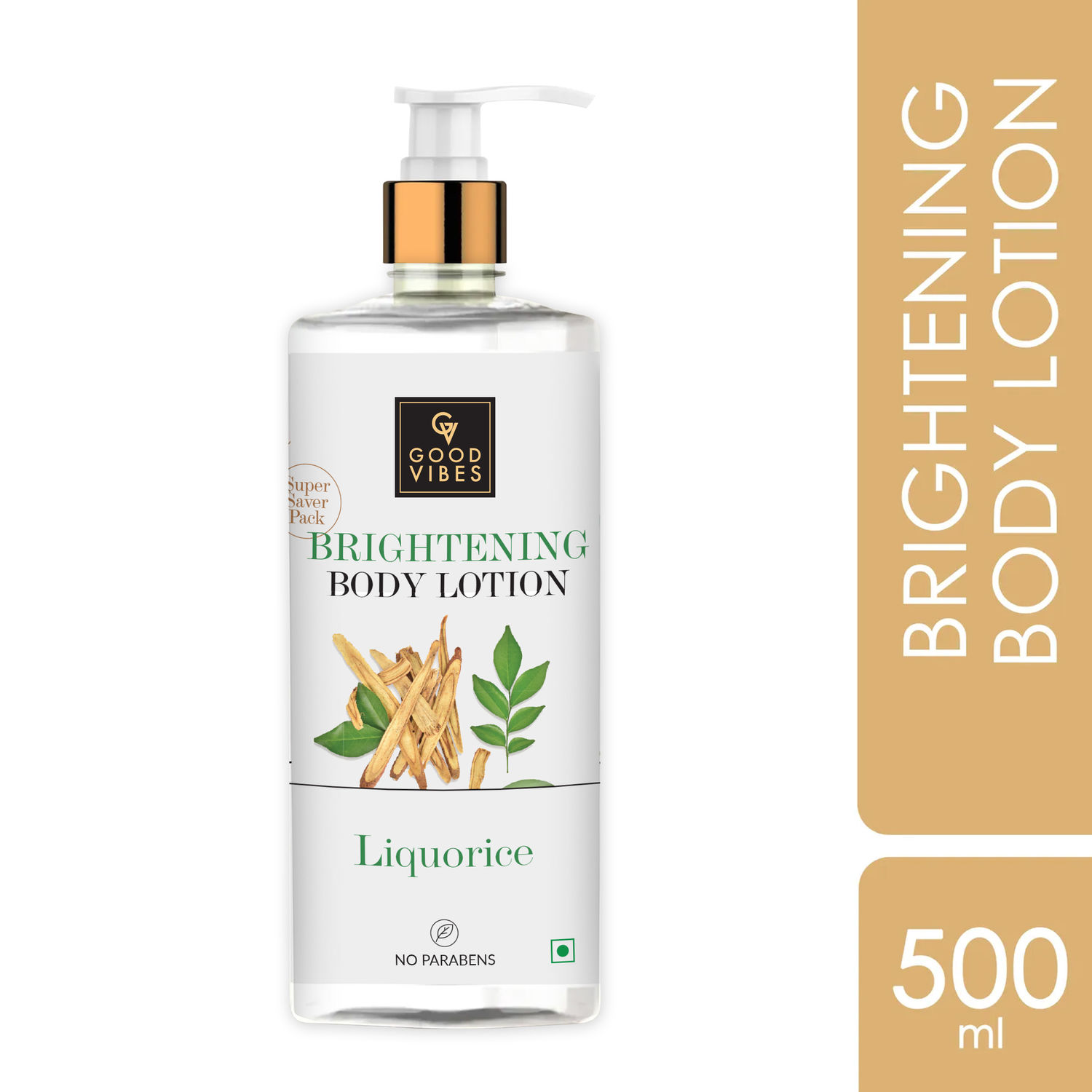 Buy Good Vibes Liquorice Brightening Body Lotion | Non-Greasy, Moisturizing, Softening | No Parabens, No Sulphates, No Animal Testing (500 ml) - Purplle