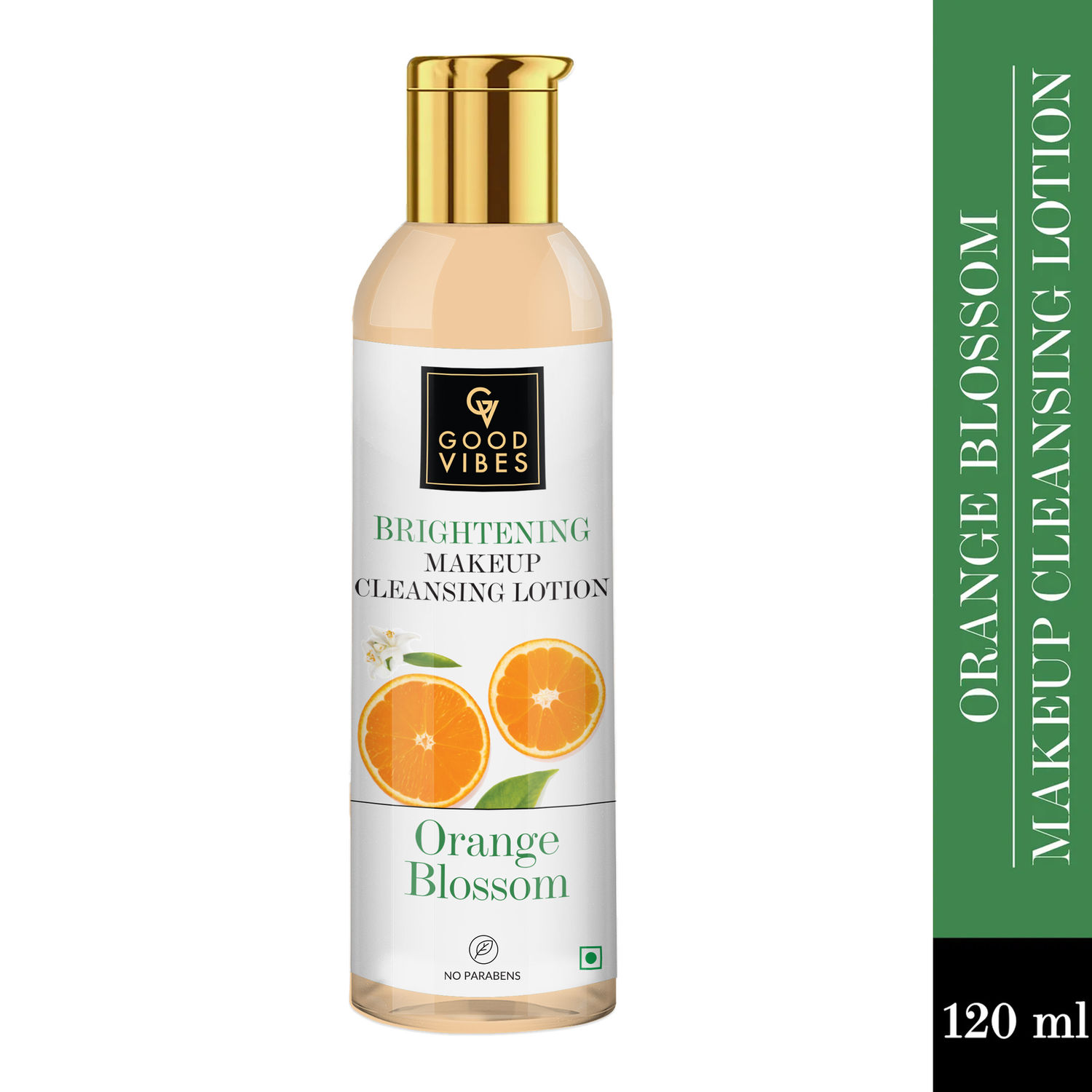 Buy Good Vibes Orange Blossom Brightening Makeup Cleansing Lotion | Cleansing, Hydrating, Refreshing | No Parabens, No Animal Testing (120 ml) - Purplle