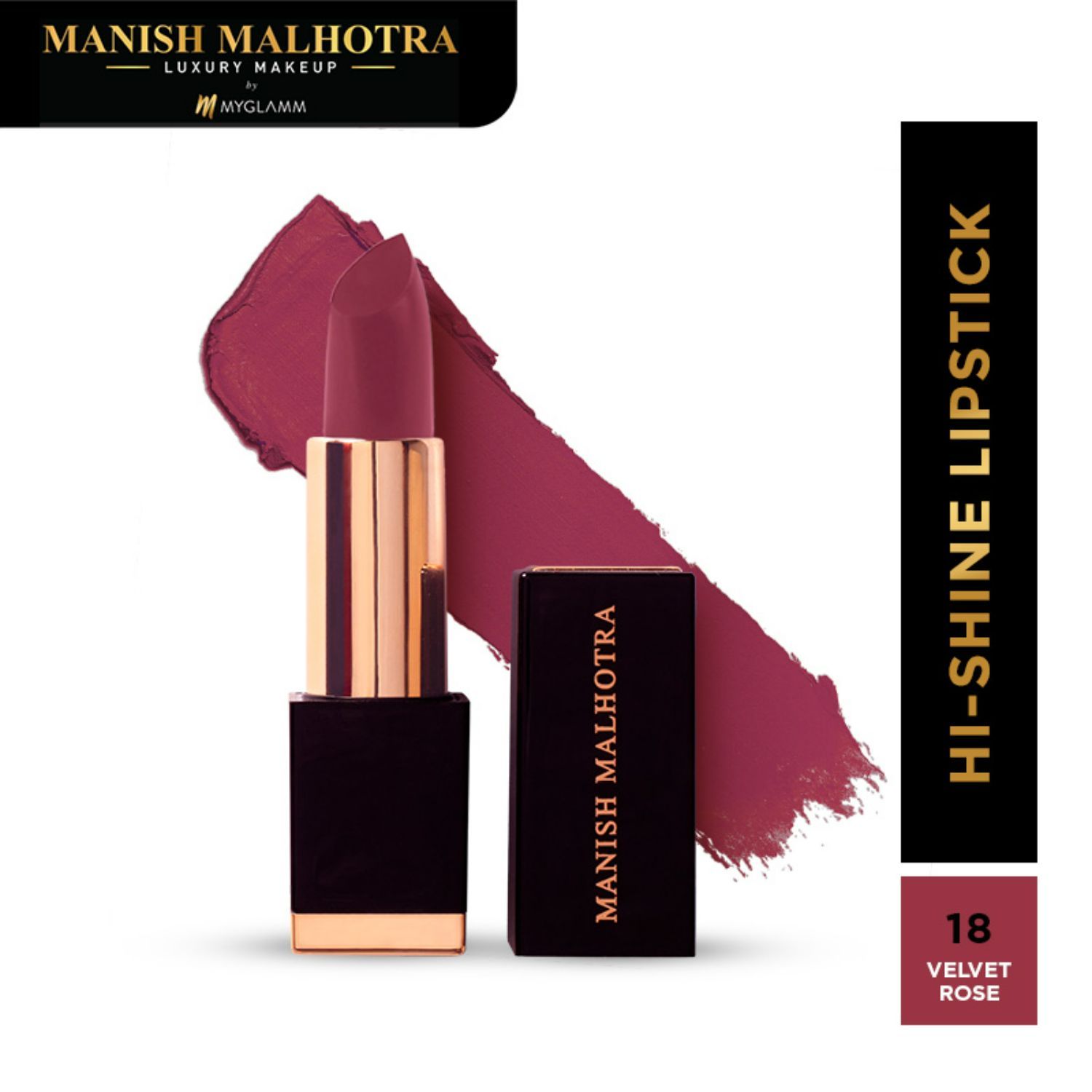 Buy Manish Malhotra Beauty By MyGlamm Hi-Shine Lipstick-Velvet Rose-4gm - Purplle