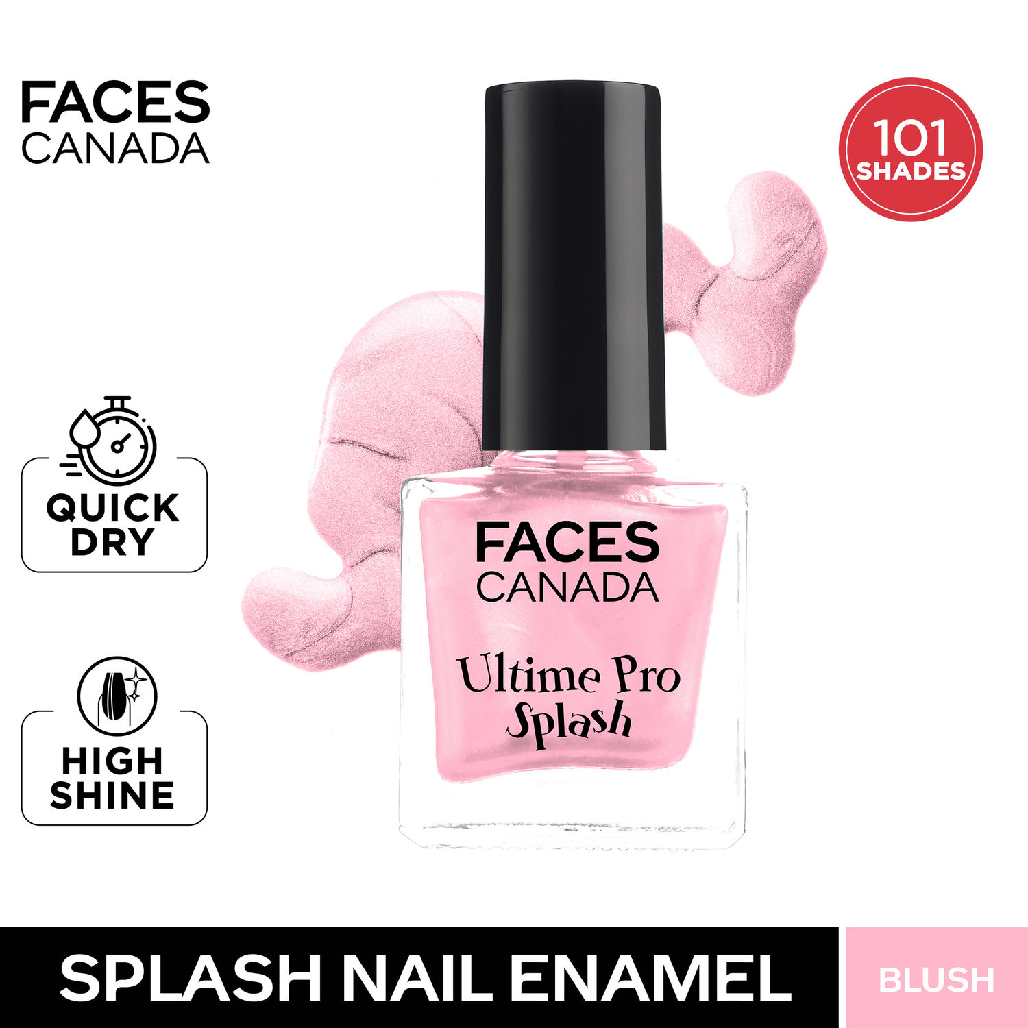 Buy FACES CANADA Ultime Pro Splash Nail Enamel - Blush 105 (8ml) | Quick Drying | Glossy Finish | Long Lasting | No Chip Formula | High Shine Nail Polish For Women | No Harmful Chemicals - Purplle