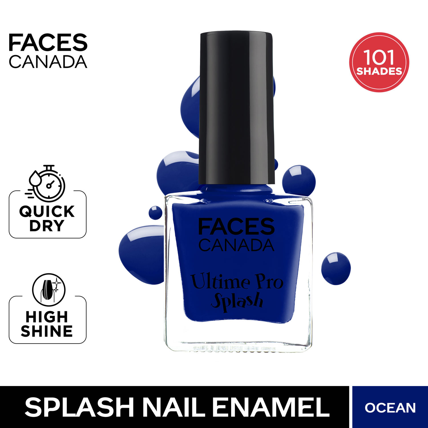 Buy FACES CANADA Ultime Pro Splash Nail Enamel - Pink Punch 130 (8ml) | Quick Drying | Glossy Finish | Long Lasting | No Chip Formula | High Shine Nail Polish For Women | No Harmful Chemicals - Purplle