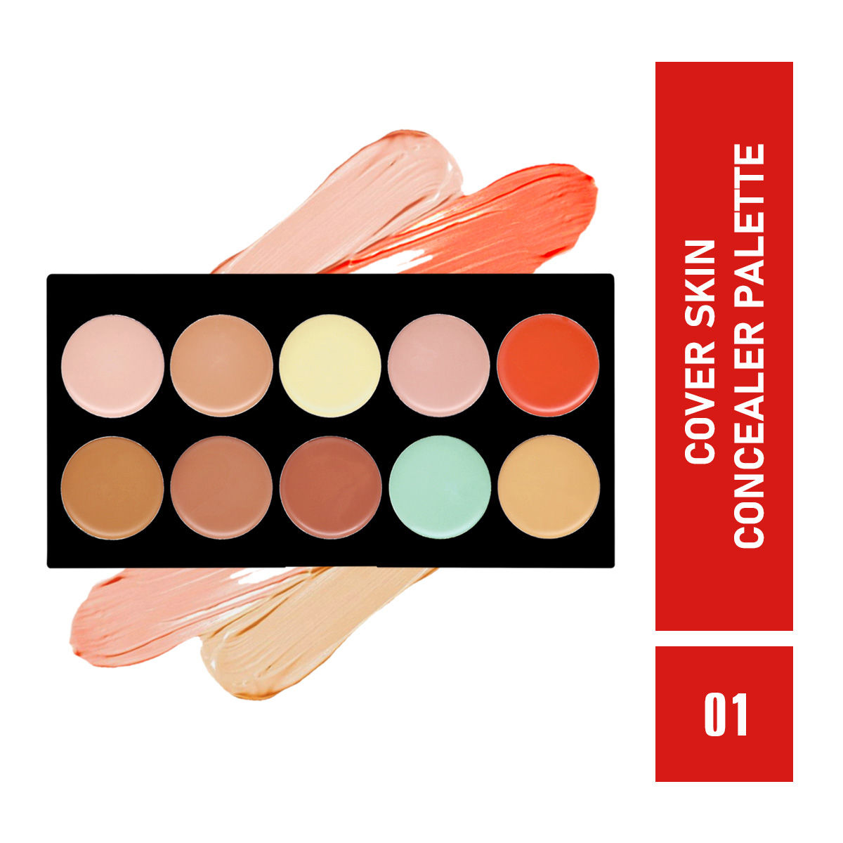 Buy Mattlook Cover Skin Concealer Palette Full Coverage Colour Correcting Lightweight Long-lasting Waterproof Creamy Formula - 01 (18g) - Purplle