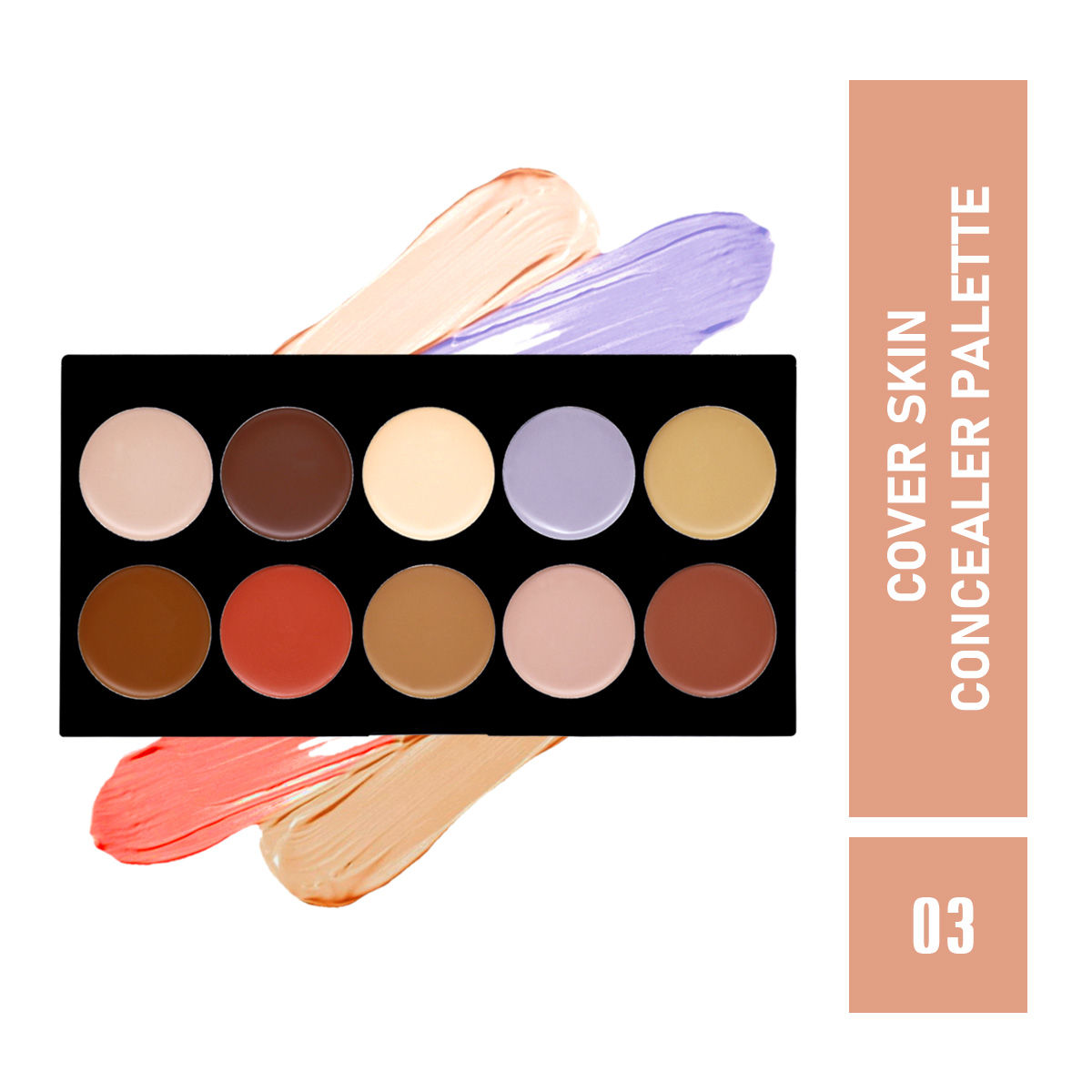 Buy Mattlook Cover Skin Concealer Palette Full Coverage Colour Correcting Lightweight Long-lasting Waterproof Creamy Formula - 03 (18g) - Purplle