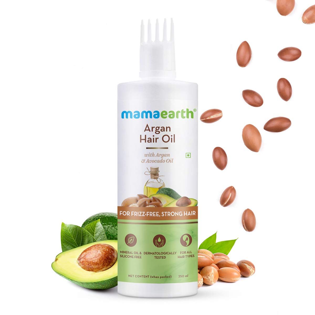 Buy Mamaearth Argan Hair Oil with Argan Oil & Avocado Oil for Frizz-Free & Stronger Hair – 250 ml - Purplle