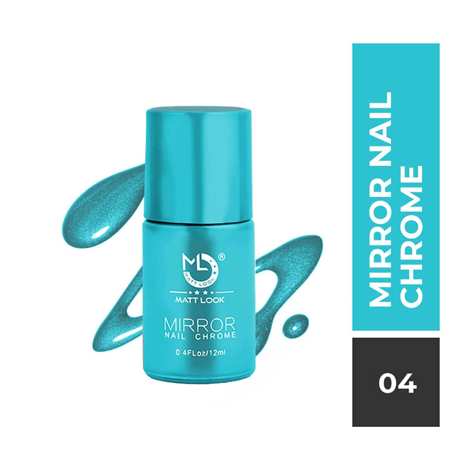 Buy Matt look Shine Like Mirror Nail Chrome, Turquoise-A (12ml) - Purplle