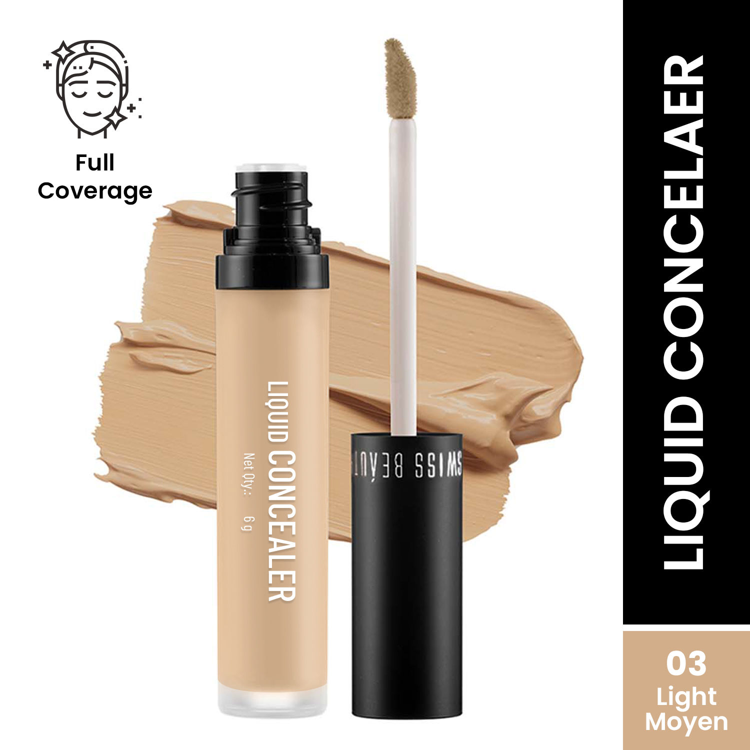 Buy Swiss Beauty Liquid concealer - Light-Moyen (6 g) - Purplle