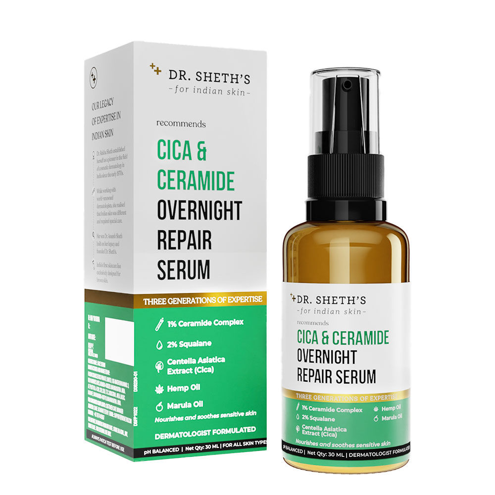 Buy Dr. Sheth's Cica & Ceramide Overnight Repair Serum-30ml - Purplle