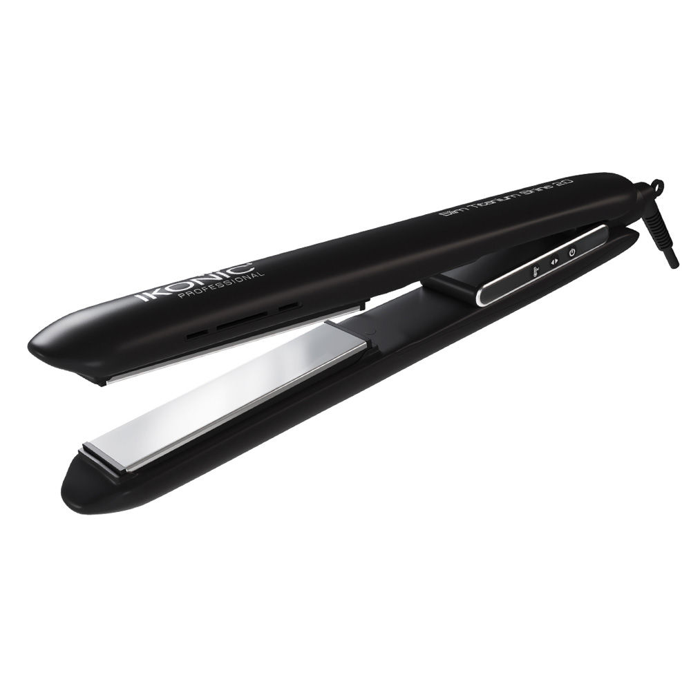 Buy Ikonic Hair Straigtner - Slim Titanium Shine | Black | Ceramic | Corded Electric | Hair Type - All | Heating Temperature - Up To 360 Degrees Celsius - Purplle