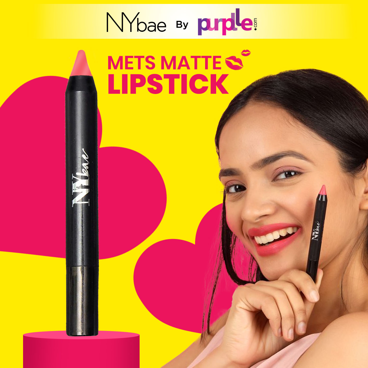 Buy NY Bae Lip Crayon, Mets Matte, Pink - Swing Like Me 8 (2.8 g) - Purplle