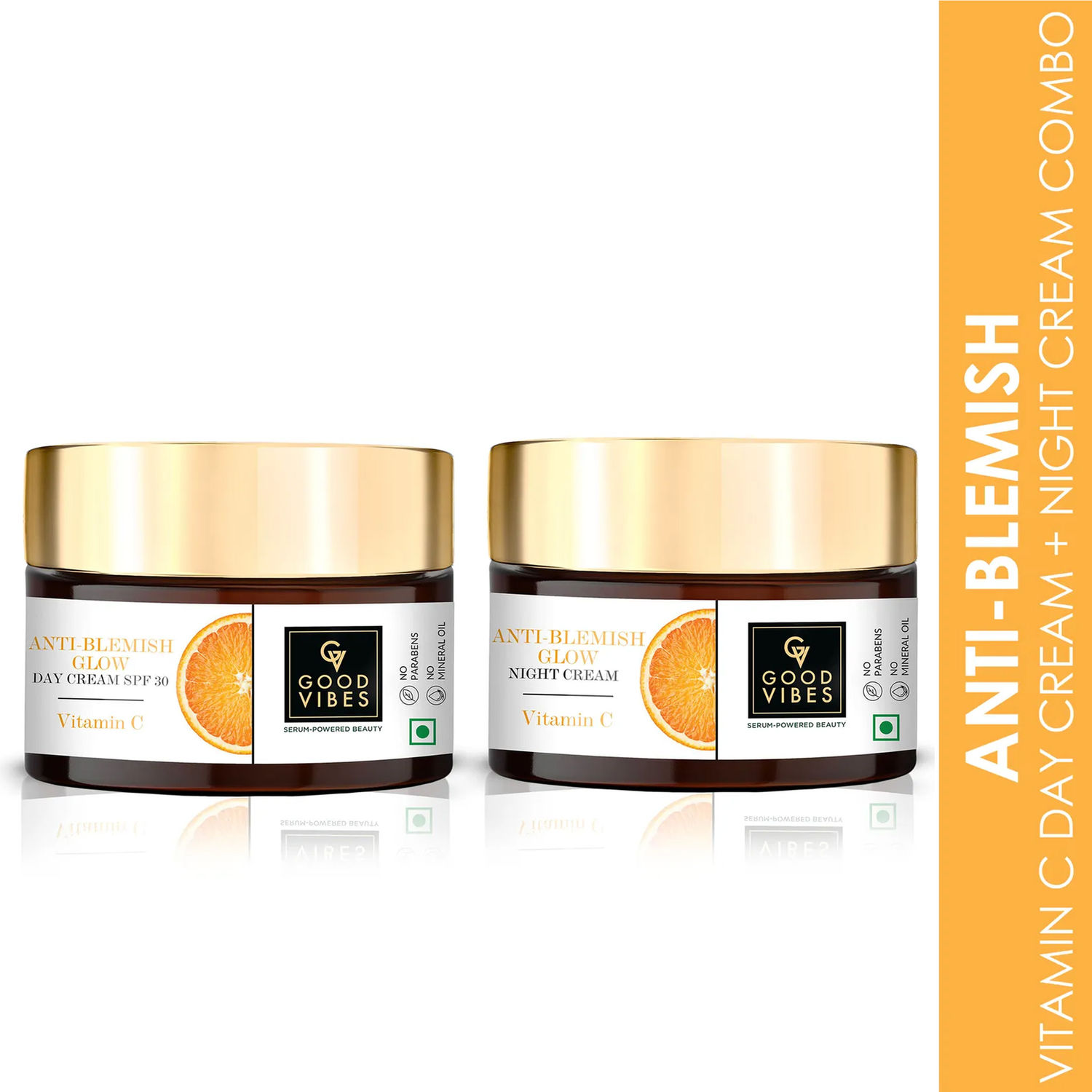 Buy Good Vibes Vitamin C Day and Night Creams Combo: Say Goodbye to Blemishes and Hello to Radiant Skin - Purplle