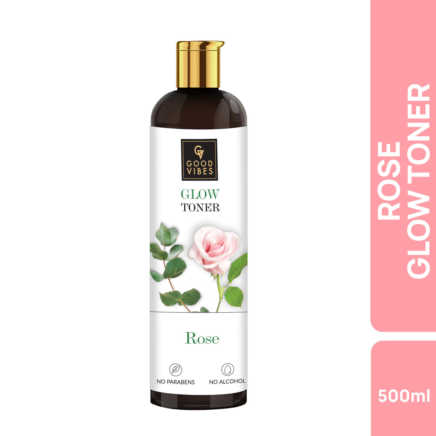 Buy Good Vibes Rose Glow Toner | Lightweight, Brightening| With Honey | No Alcohol, No Sulphates, No Parabens, No Mineral Oil, No Animal Testing (500 ml) - Purplle