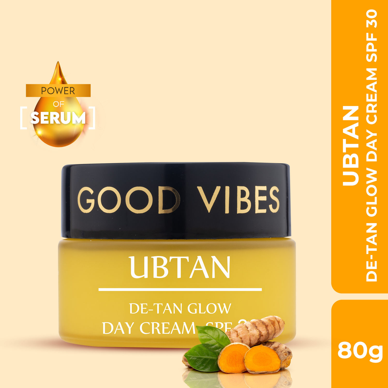 Buy Good Vibes Ubtan De-Tan Glow Day Cream SPF30 | Tan free, Brightening, Depigmentation (80g) - Purplle