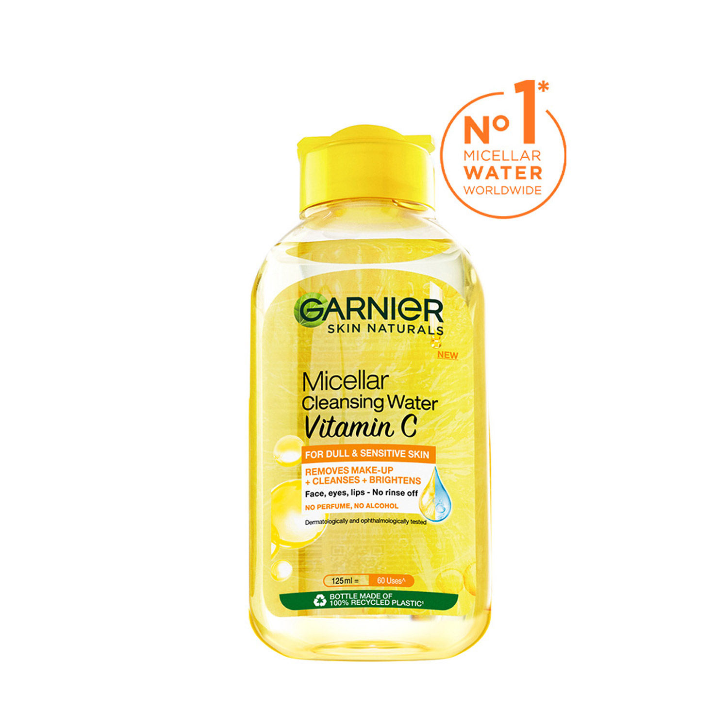 Buy Garnier Vitamin C Micellar Water, 125ml - Anti Pollution Cleanser For Dull Skin, Get 100% Clean Skin - Purplle