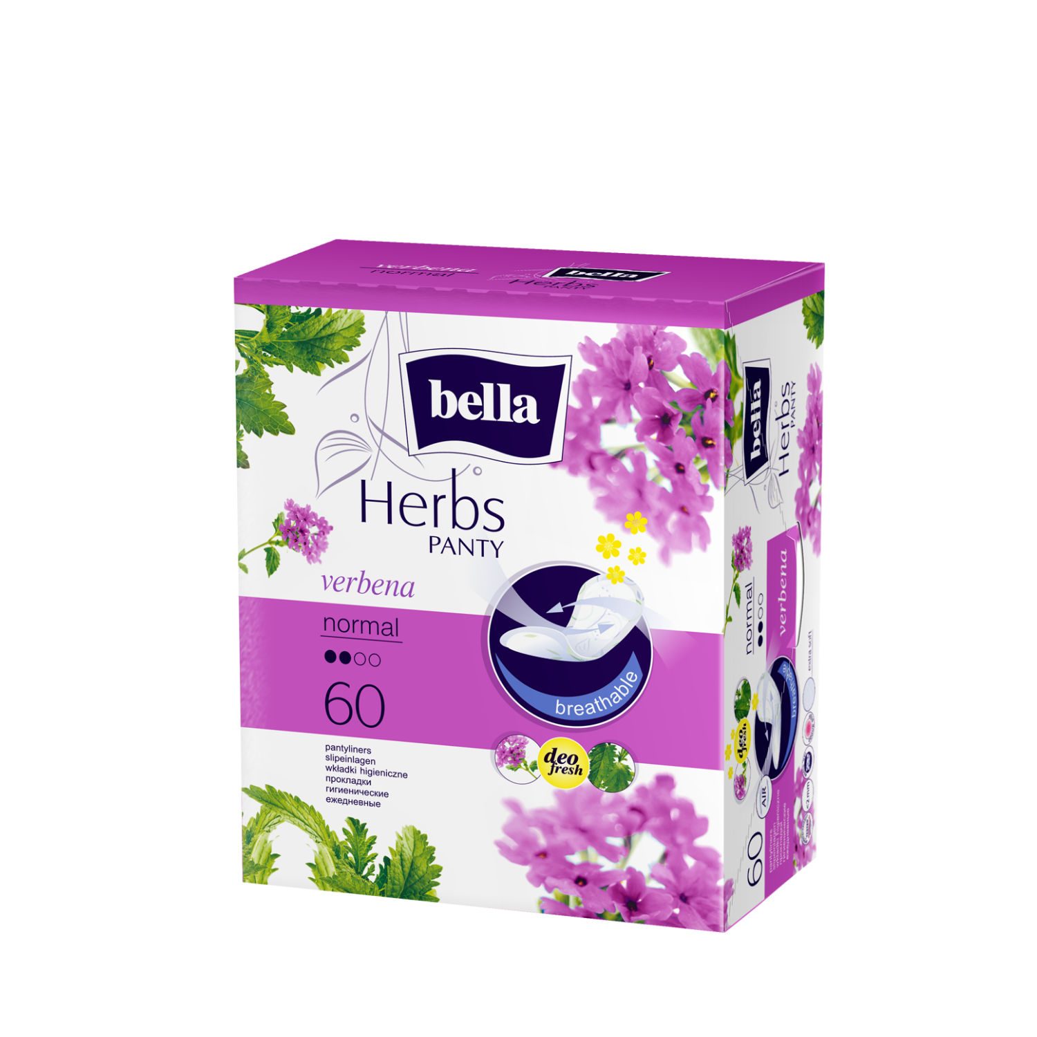 Buy Bella Herbs Pantyliners With Verbena 60 Pcs - Purplle