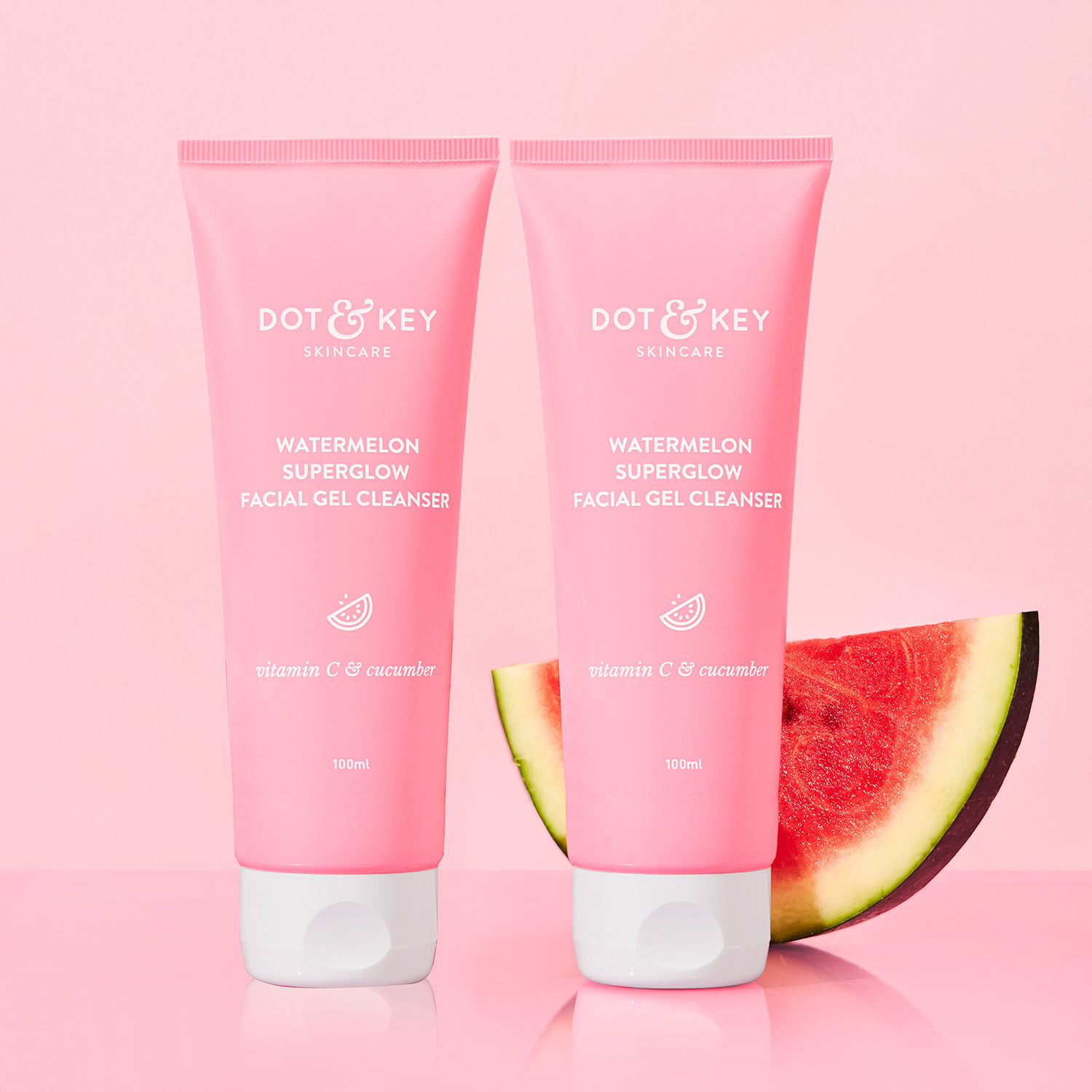 Buy Dot & Key Watermelon SuperGlow Facial Gel Cleanser 100 ml - Pack of 2|Face cleanser - Purplle