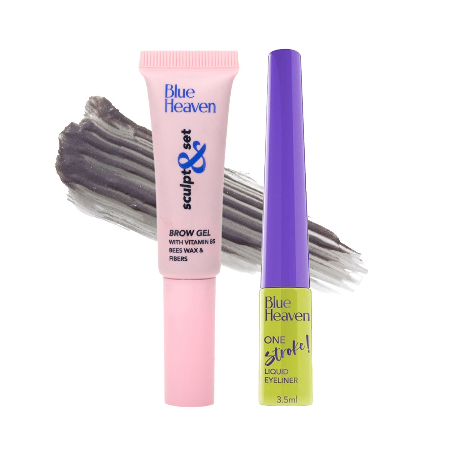 Buy Blue Heaven Stay Defined Eye Kit - Eyebrow Enhancer + Eyeliner, Grey | Eyebrow Enhancer, Grey | Eyeliner, Black | Pack of 2 - Purplle