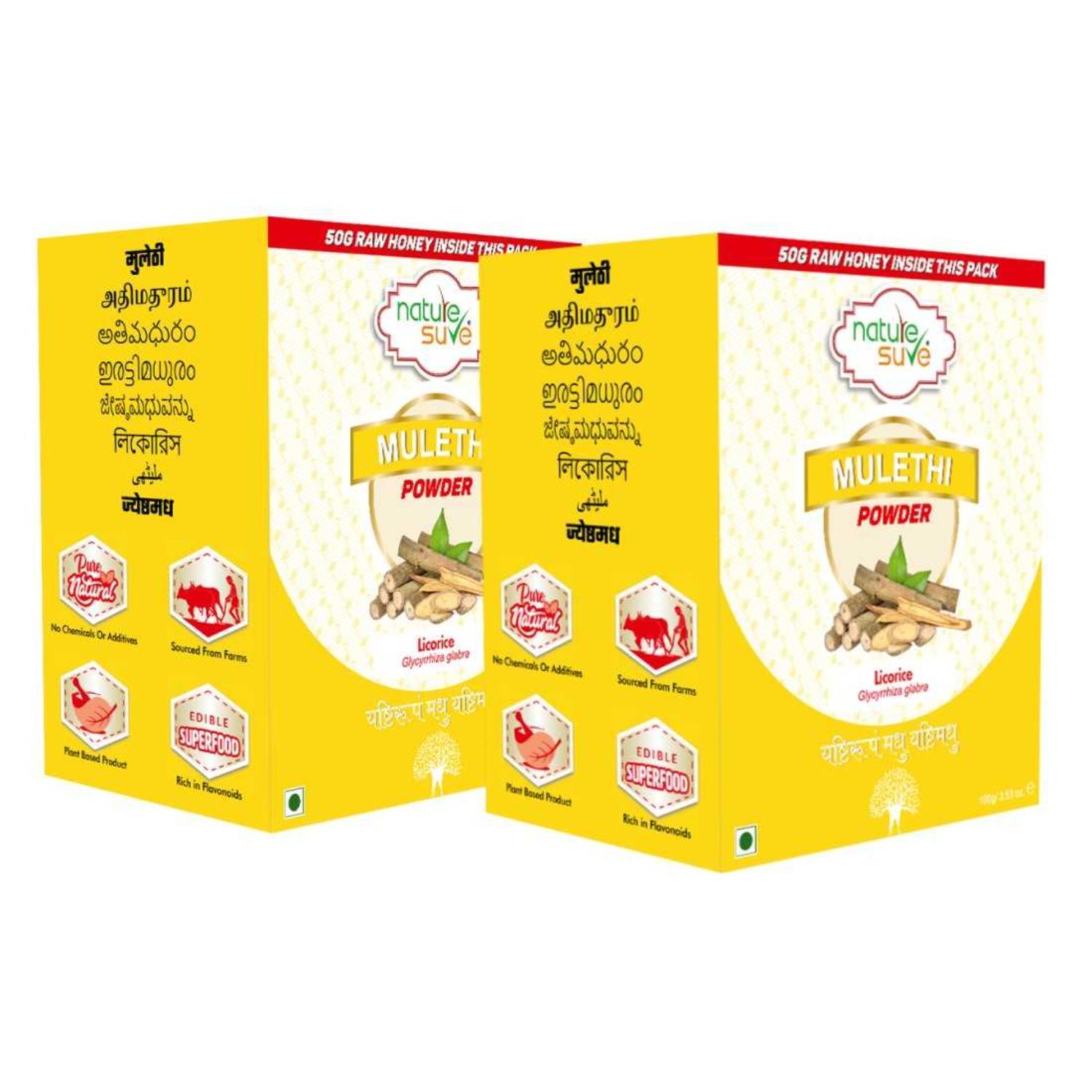 Buy Nature Sure Mulethi Powder 100g with Raw Honey 50g - 2 Pack - Purplle