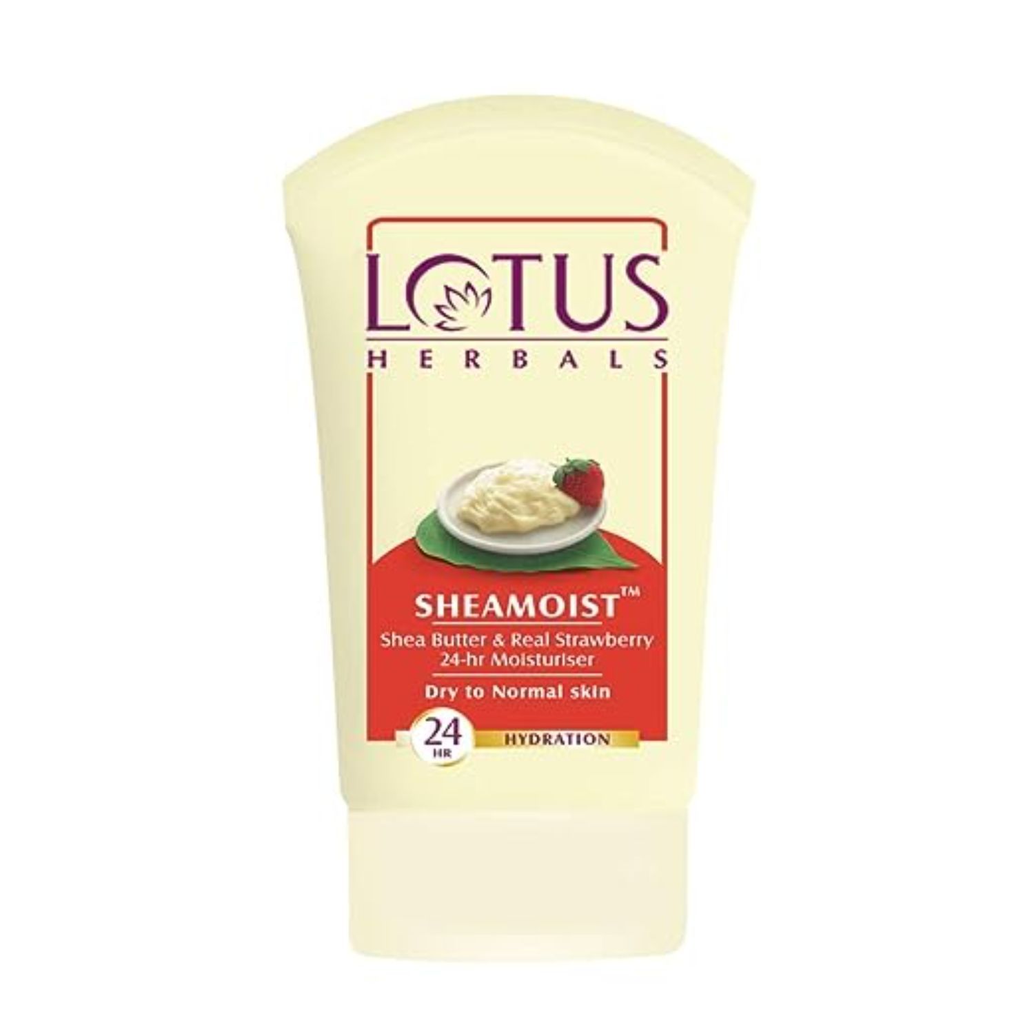 Buy Lotus Herbals Sheamoist Shea Butter & Real Strawberry 24HR Moisturiser | Hydrating | For Dry to Normal Skin Types | 60g - Purplle