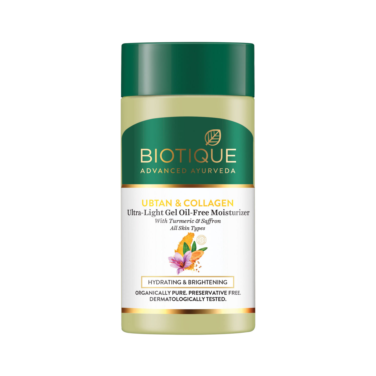 Buy BIOTIQUE UBTAN & COLLAGEN Ultra Light Gel Oil Free Moisturizer 25ml - Purplle